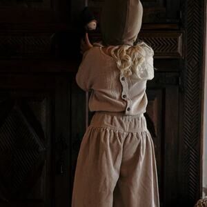 The Simple Folk The Button Back Long Sleeve Muslin Top Organic Cotton Kids 5-6Y